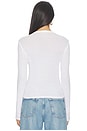 view 4 of 4 Keplin Fitted Longsleeve With Cutout Double Line in White