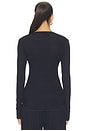 view 4 of 4 MANCHES LONGUES AJUSTÉ COL EN V OTIS  in Navy