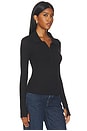 view 2 of 4 Bartlet Long Sleeve Polo Henley in Black