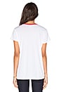 view 3 of 3 Toby Short Sleeve Contrast Neck Tee in White & Rose