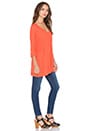 view 2 of 3 Dylan 3/4 V-Neck Draped Tee in Sunset