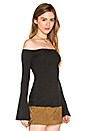 view 2 of 4 Hyatt Off Shoulder Bell Sleeve Top in Caviar