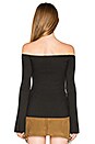 view 3 of 4 Hyatt Off Shoulder Bell Sleeve Top in Caviar
