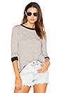 view 1 of 5 Tatum Contrast Tee in Charcoal Stripe & Caviar