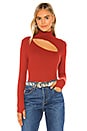 view 1 of 5 Wayne Mock Neck Keyhole Front Top in Spice