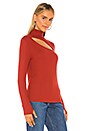 view 2 of 5 Wayne Mock Neck Keyhole Front Top in Spice