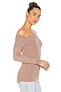 view 2 of 4 Meridian Long Sleeve Asymmetrical Top in Vintage Khaki