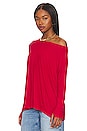 view 3 of 5 Cold Shoulder Long Sleeve in Candy Red