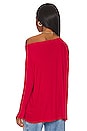 view 4 of 5 Cold Shoulder Long Sleeve in Candy Red