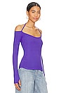 view 2 of 4 Halter Long Sleeve in Bright Purple