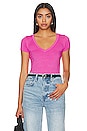 view 1 of 4 Kendrick V-neck Tee in Bright Pink
