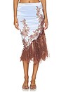 view 1 of 6 FALDA MAXI  in Light Blue & Chocolate