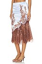 view 4 of 6 FALDA MAXI  in Light Blue & Chocolate
