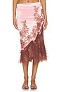view 1 of 6 FALDA MAXI  in Pink & Chocolate