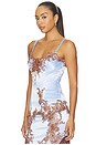 view 4 of 6 Top in Light Blue & Chocolate