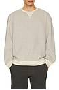 view 4 of 5 Relaxed Cloud 9 Fleece Crew Neck Sweatshirt in Driftwood Baja Stripe