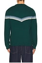 view 2 of 4 Chevron Varsity Crew Sweater in Green Cool Stripe