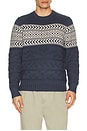 view 1 of 4 Textured Fair Isle Sweater in Navy