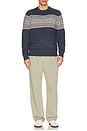 view 3 of 4 Textured Fair Isle Sweater in Navy