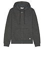 view 4 of 5 Corbet Quilted Zip Hoodie in Black Heather