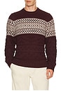 view 1 of 4 Textured Fair Isle Sweater in Burgundy