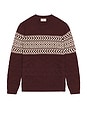 view 4 of 4 Textured Fair Isle Sweater in Burgundy