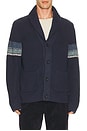 view 1 of 4 Varsity Shawl Cardigan in Navy
