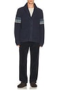 view 4 of 4 Varsity Shawl Cardigan in Navy