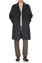 view 1 of 3 Wool Longline Coat in Navy Heather