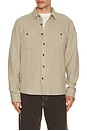 view 1 of 4 Pacifica Stretch Twill Overshirt in Taupe Herringbone