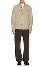 view 3 of 4 Pacifica Stretch Twill Overshirt in Taupe Herringbone