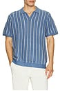 view 3 of 4 Conrad Sweater Polo in Azure Stripe
