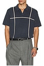 view 3 of 4 Varsity Sweater Polo in Dark Indigo & Cream