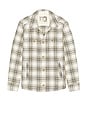 view 1 of 4 Max Herringbone Overshirt in Natural & Blue Plaid