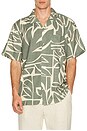 view 1 of 4 Stretch Selvage Resort Shirt in Olive Abstract Palm