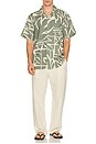 view 3 of 4 Stretch Selvage Resort Shirt in Olive Abstract Palm