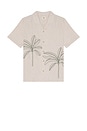 view 4 of 5 CAMISA DE RESORT EMBROIDERED in Cream & Green Palm