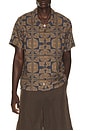 view 1 of 5 CHEMISE PABLO  in Brown & Navy Geo Fan Print