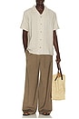 view 3 of 5 CHEMISE DOBBY  in Natural & Brown Check