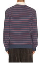 view 2 of 4 Sueded Rugby Polo in Navy & Red Stripe