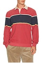 view 1 of 5 Sueded Rugby Polo in Garnet Rose