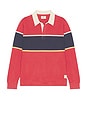 view 5 of 5 Sueded Rugby Polo in Garnet Rose