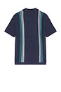 view 2 of 3 Resort Deep V Sweater Polo in Navy Blue Stripe