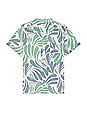 view 1 of 3 Resort Short Sleeve Tencel Linen Resort Shirt in Blue & Green Splash Print