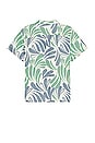 view 2 of 3 Resort Short Sleeve Tencel Linen Resort Shirt in Blue & Green Splash Print
