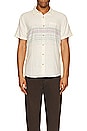 view 3 of 3 Resort Short Sleeve Stretch Selvage Shirt in Natural Multi Stripe