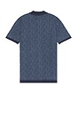 view 2 of 4 Jacquard Short Sleeve Sweater in Blue geo jacquard