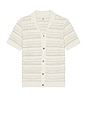view 1 of 4 Open Knit Sweater Button Down Shirt in Natural