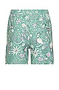 view 2 of 3 4 Way Stretch Swim Trunk in Green Floral Print