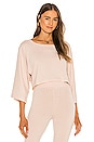 view 1 of 4 Sweater Knit Kimono Sleeve Lounge Top in Beige